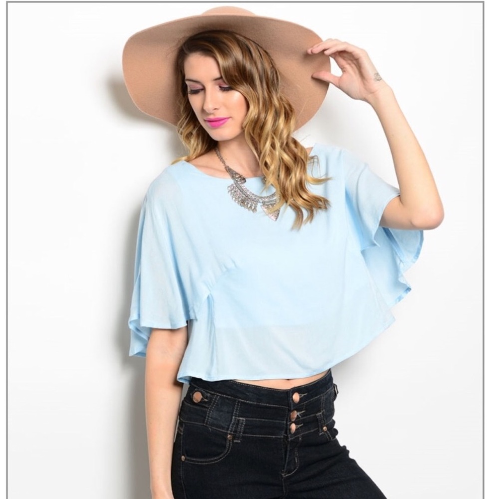 Cropped Top/Butterfly Sleeves